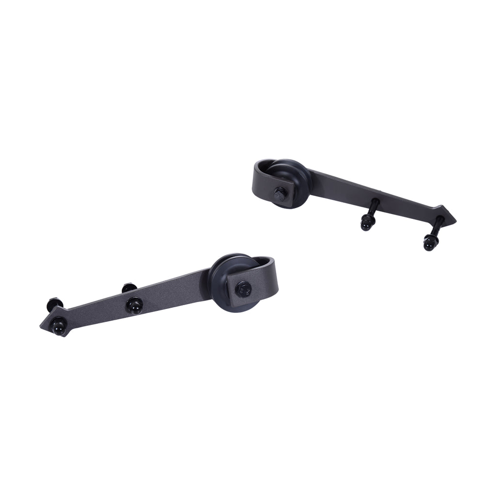 Rustic Style Carbon Steel Single Sliding Door Track Kit, Brown