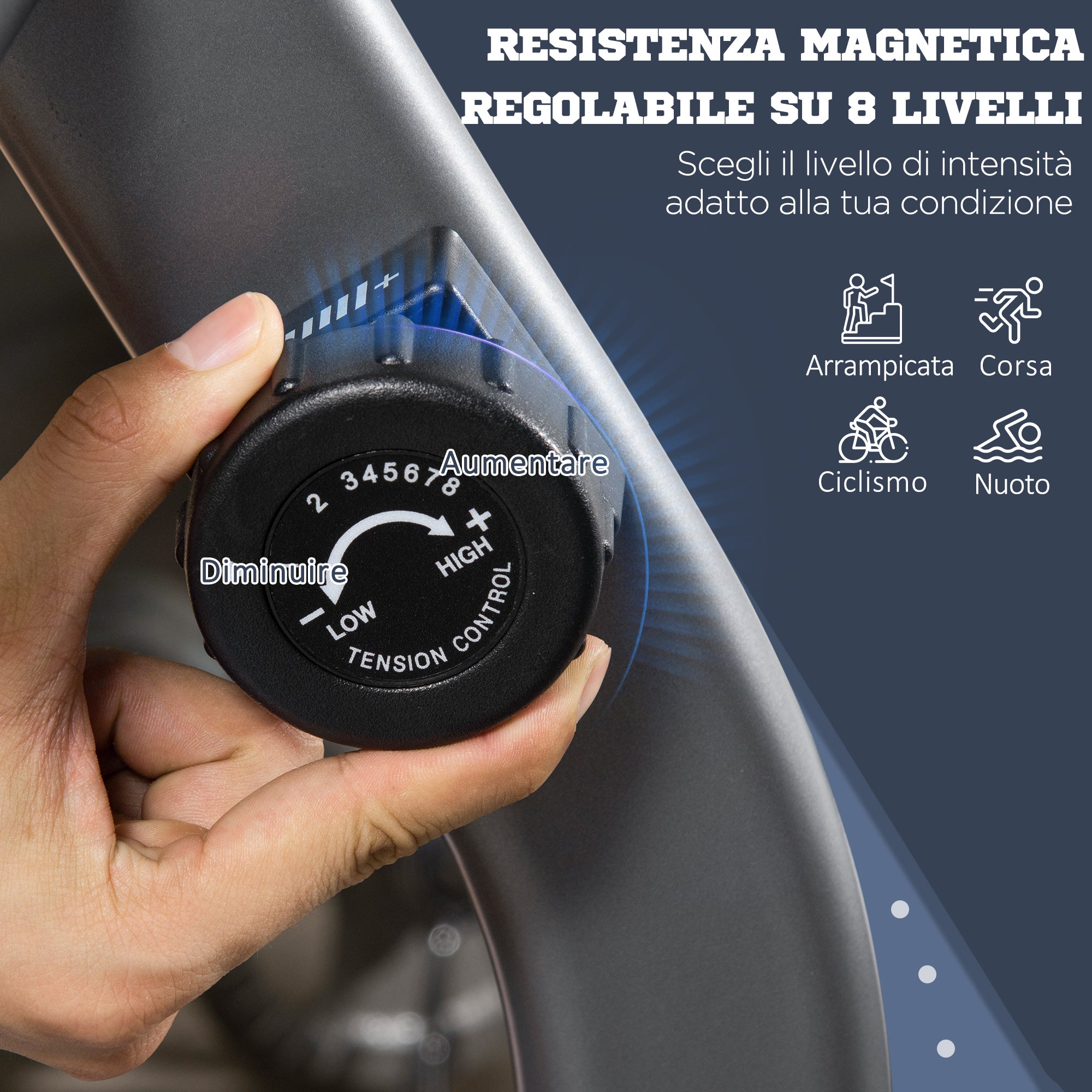 Recumbent Exercise Bike with Adjustable Seat, 8 Resistance Levels and LCD Monitor, 121.5-136x62.5x98cm, Grey