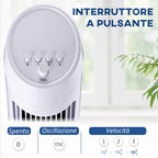 45W 3-Speed ??Oscillating Tower Fan, ABS Plastic Column Fan, 27x27x75cm, White - Borgè