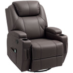 Reclining Massage Chair with 8 Massage Points and 5 Modes, 84x92x109cm, Dark Brown