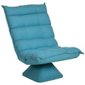 HOMCOM Velvet and Steel Swivel Relaxing Chair with 5-Position Adjustable Backrest, 62x70x95 cm, Blue