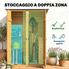 Outsunny Brown Wooden Shed, Tool Storage with 2 Shelves