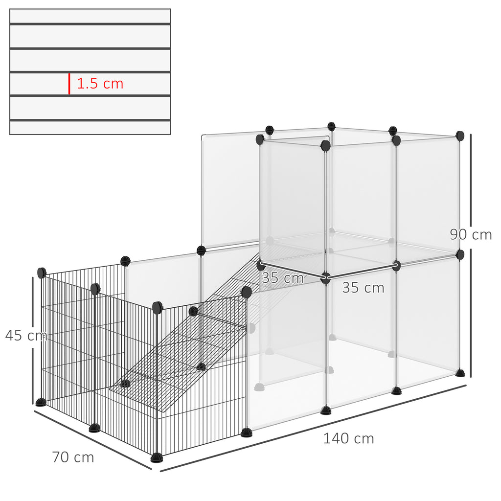 Modular Enclosure for Rabbits and Small Animals, 27 Steel and Resin Panels