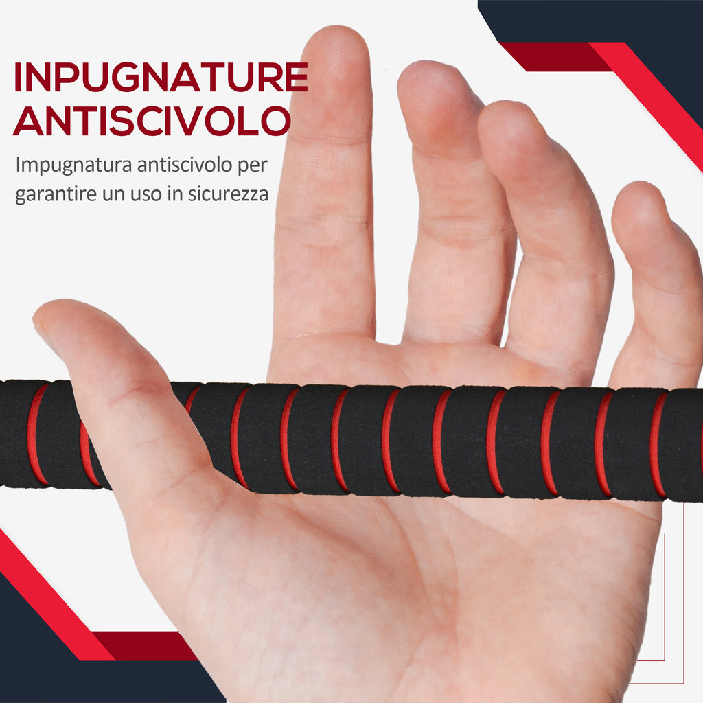 Set of 2 Dumbbells Convertible into a Barbell, 25kg Total with 12 Steel and Plastic Weight Discs for Home Training