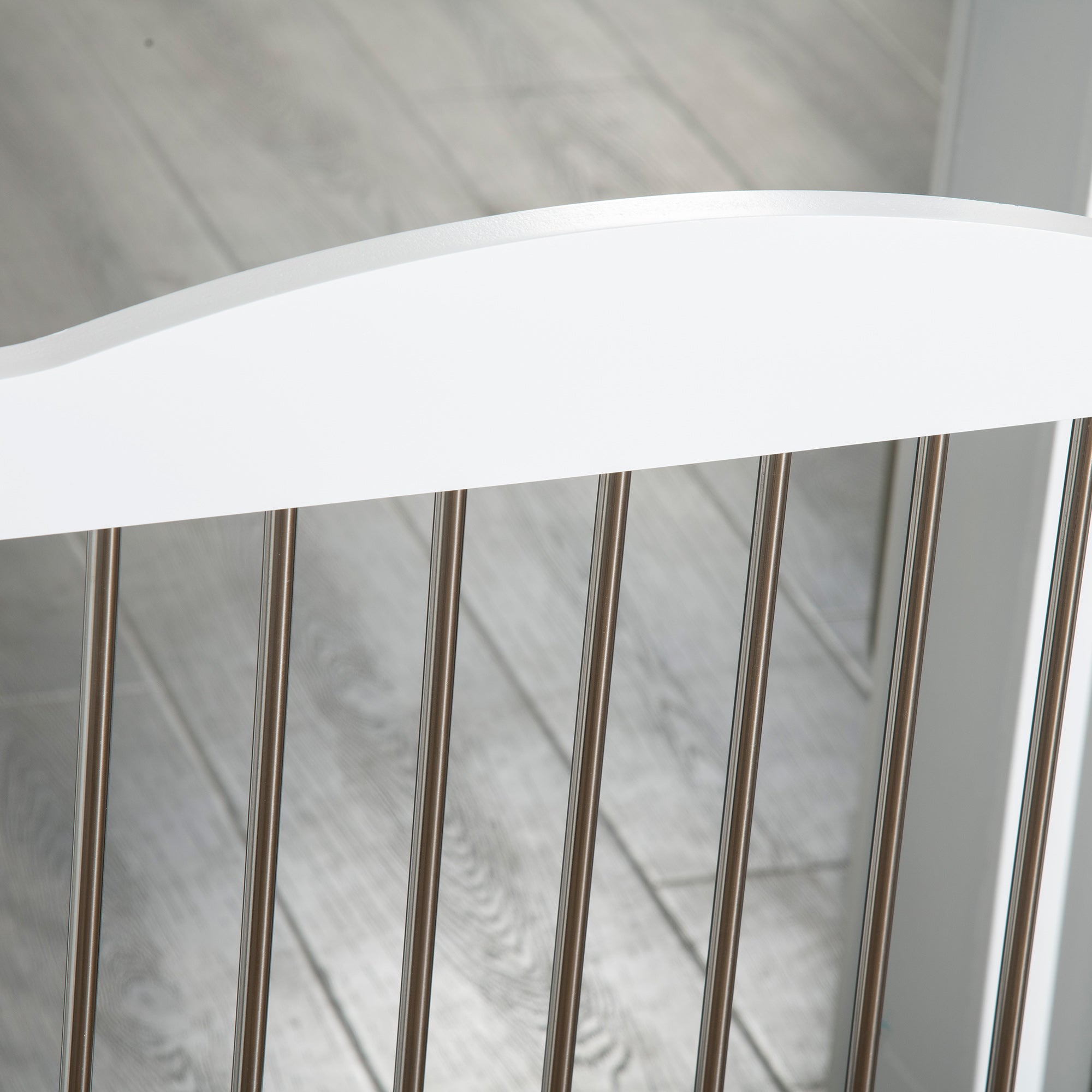 3-Panel Folding Dog Gate in Wood and Steel, 154 x 30 x 80 cm, White