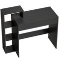 HOMCOM Modern PC Desk with 3 Open Shelves and Drawer, Black Wood, 100x40x90 cm