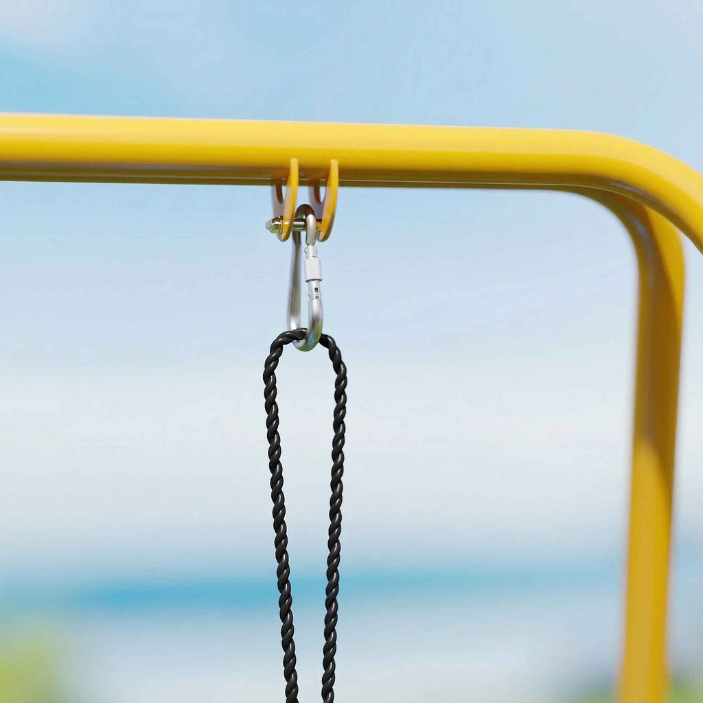 AIYAPLAY Garden Swing Frame with 2 Hooks, Steel, 128x155x157 cm, Yellow and Blue