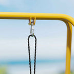 AIYAPLAY Garden Swing Frame with 2 Hooks, Steel, 128x155x157 cm, Yellow and Blue