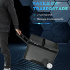 35L 12-Volt Electric Portable Refrigerator with Handle and LCD Screen, 63.2x42x42.8 cm, Grey