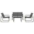 Outsunny 4-Piece Garden Lounge Set with 2 Armchairs, 2-Seater Sofa and Table, Black