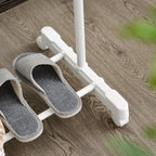 Adjustable Height Clothes Rail with Storage Base and 4 Wheels, 68.5x42x87-145 cm