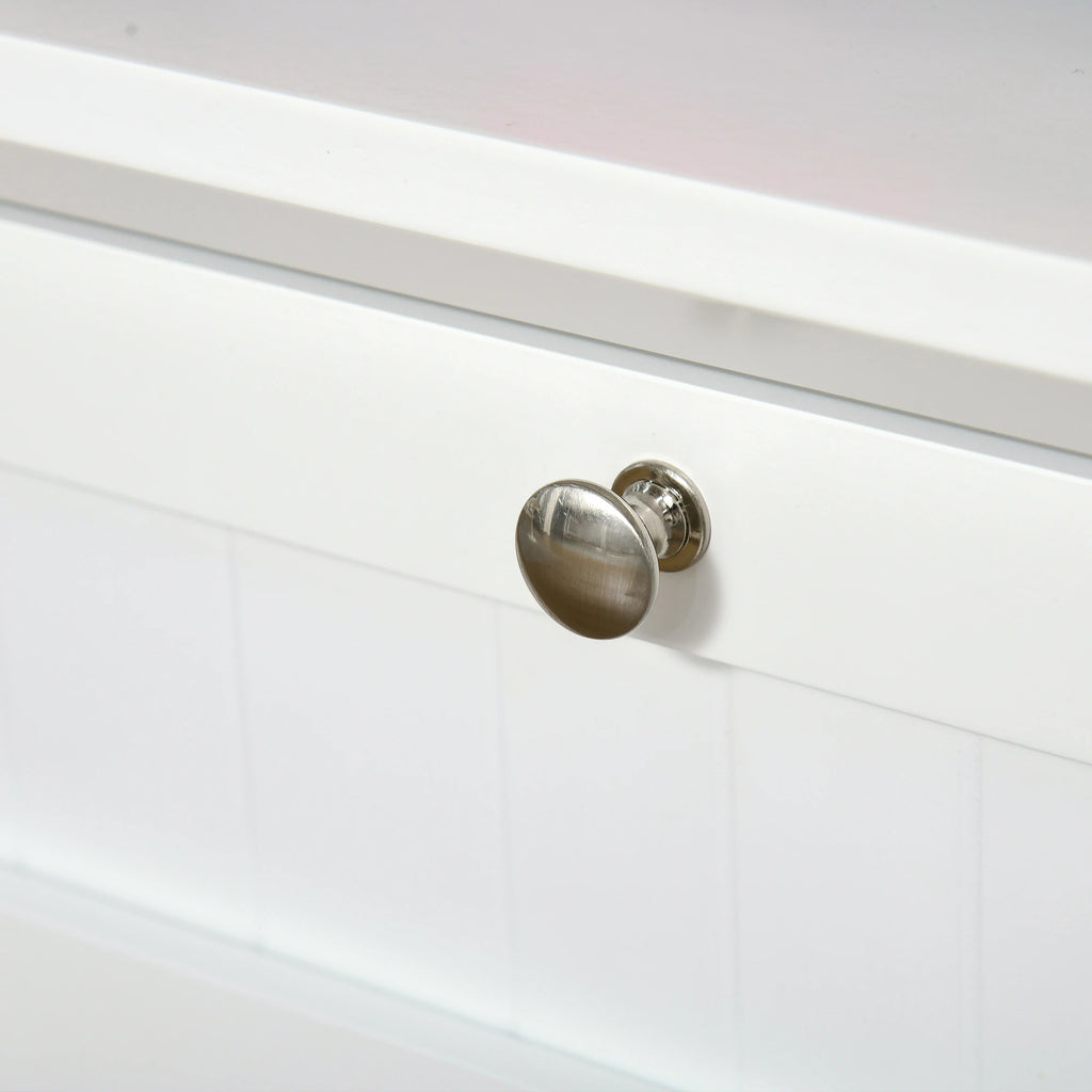 Tall Pantry Cabinet with 2 Cabinets, Adjustable Shelves and Support Top, in MDF, 68.6x40x164 cm, White