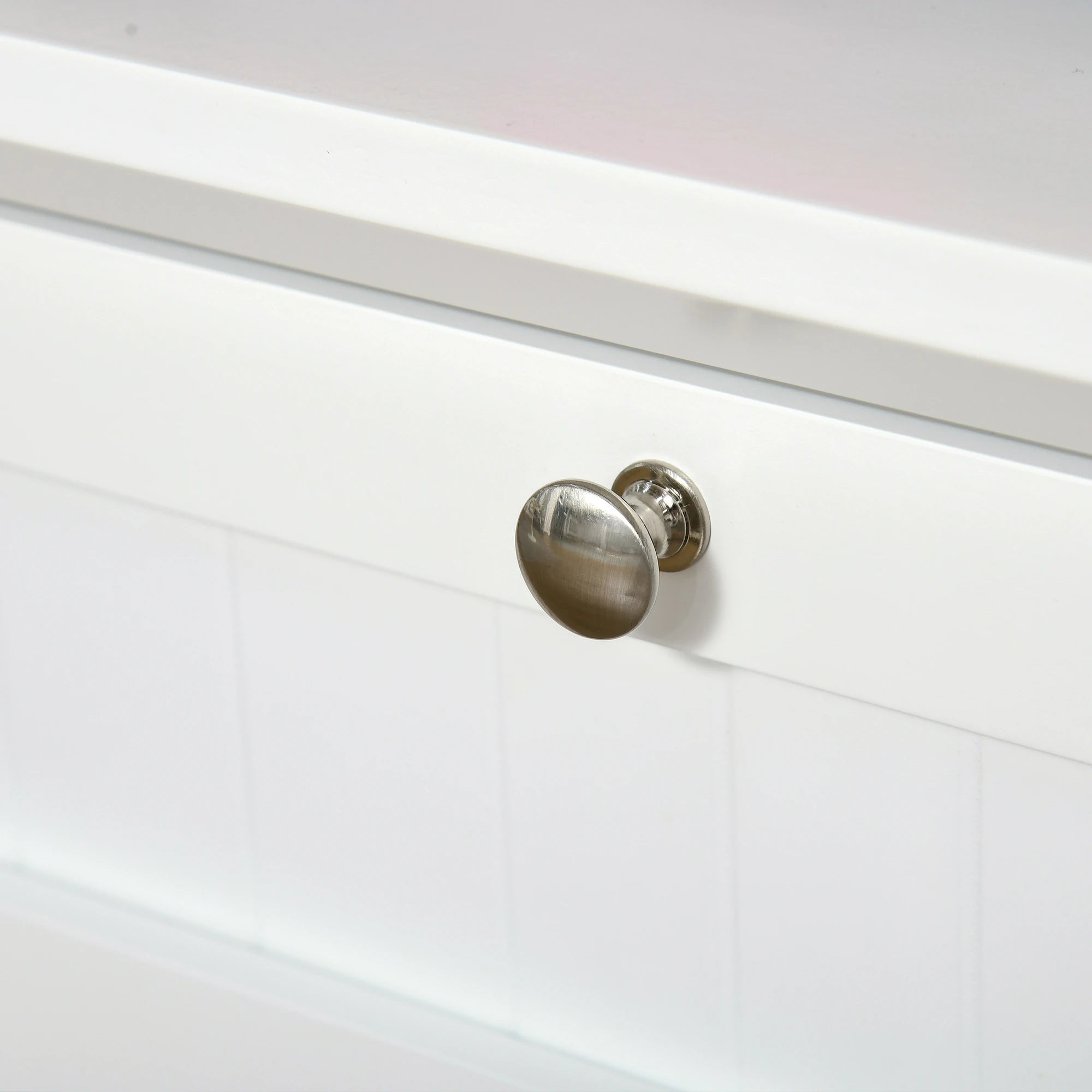 Tall Pantry Cabinet with 2 Cabinets, Adjustable Shelves and Support Top, in MDF, 68.6x40x164 cm, White