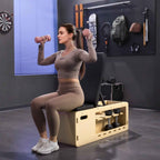 HOMCOM Multifunctional Bench with Adjustable Backrest, Storage Compartment, Rack for Weights and Elastic Bands, Wood