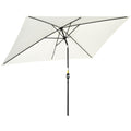 Rectangular Umbrella 2x3 m Foldable and Adjustable with Crank, in Aluminum and Polyester, Cream White