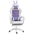 Vinsetto Gaming Chair with Rabbit Ears, Footrest, Cushions, Reclining and Adjustable Height, Purple