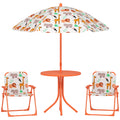 AIYAPLAY Children's Garden Set Picnic Table with Orange Umbrella
