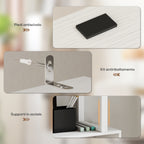 Modern Bookcase with 5 Shelves and 2-Door Wooden Cabinet, 60x23.8x179.2 cm, White