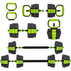 SPORTNOW 6-in-1 Multifunction Gym Weight Set, 25kg Total, Made of Plastic and Sand, 125x18x18 cm, Green