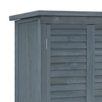 Outsunny Outdoor Wooden Wardrobe with 2 Shutter Doors and Internal Shelves, 87x46.5x160 cm, Grey