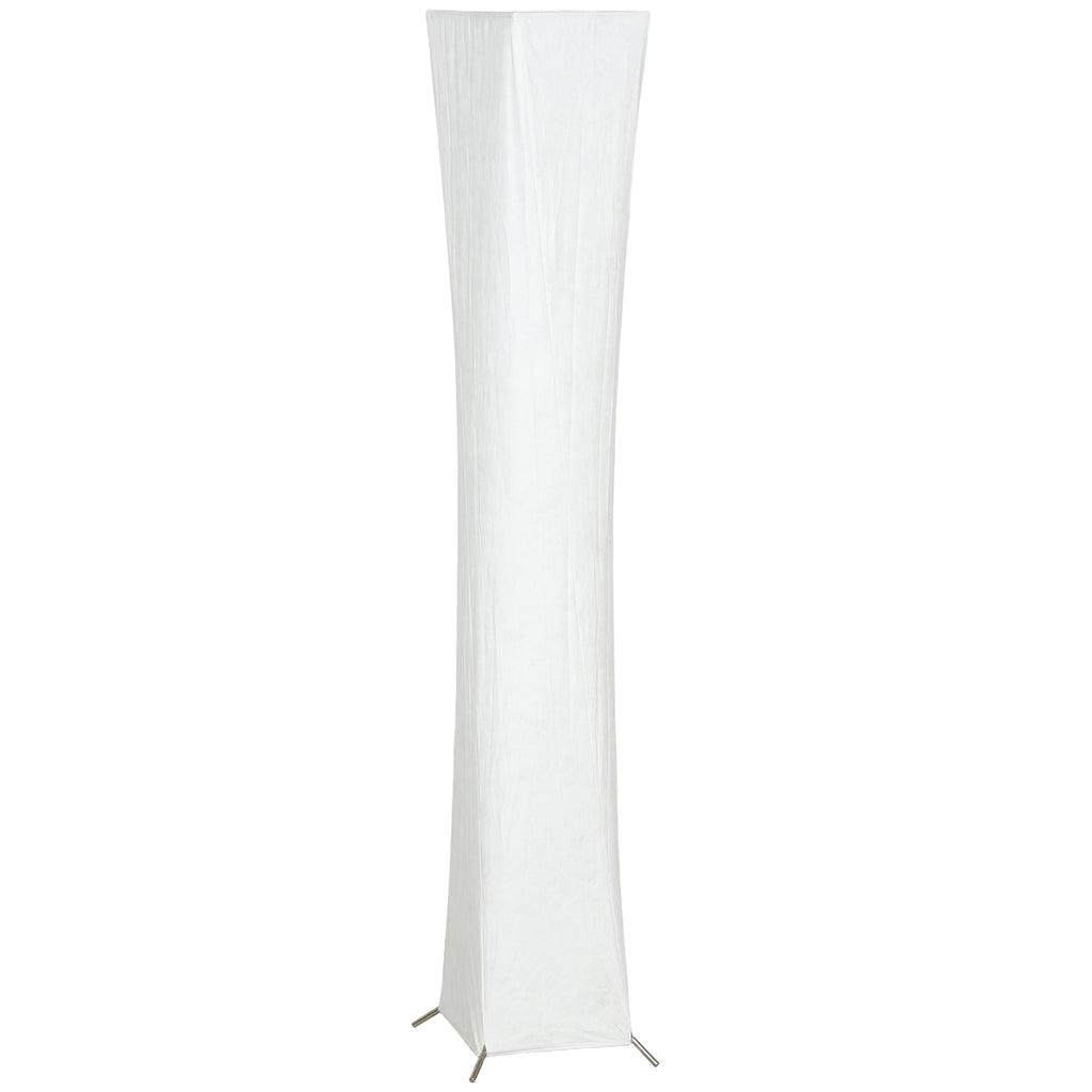 HOMCOM Modern Floor Lamp with Foot Switch, Steel and Fabric, 25x25x129 cm, White and Silver