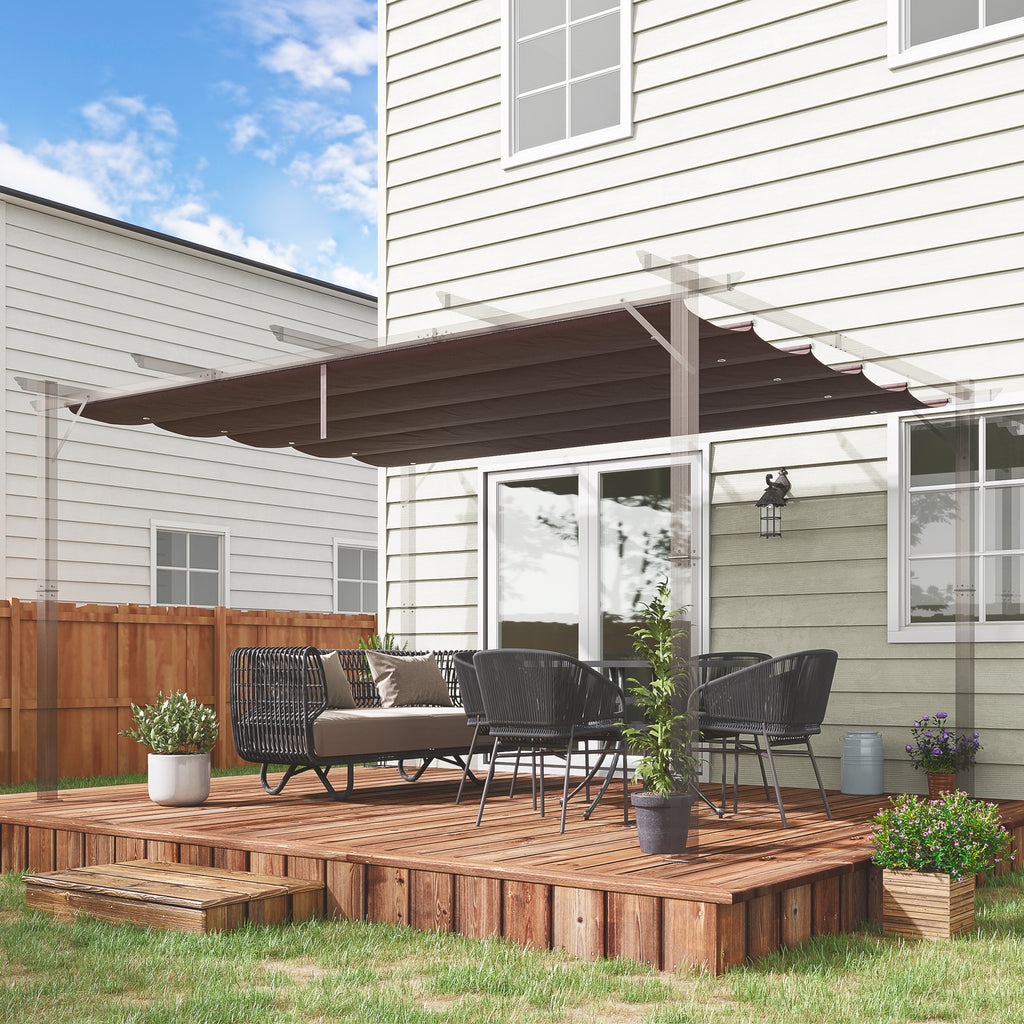 Pergola Gazebo Cover 4x3 m Breathable Polyester Coffee with 10 Drainage Holes (COVER ONLY)
