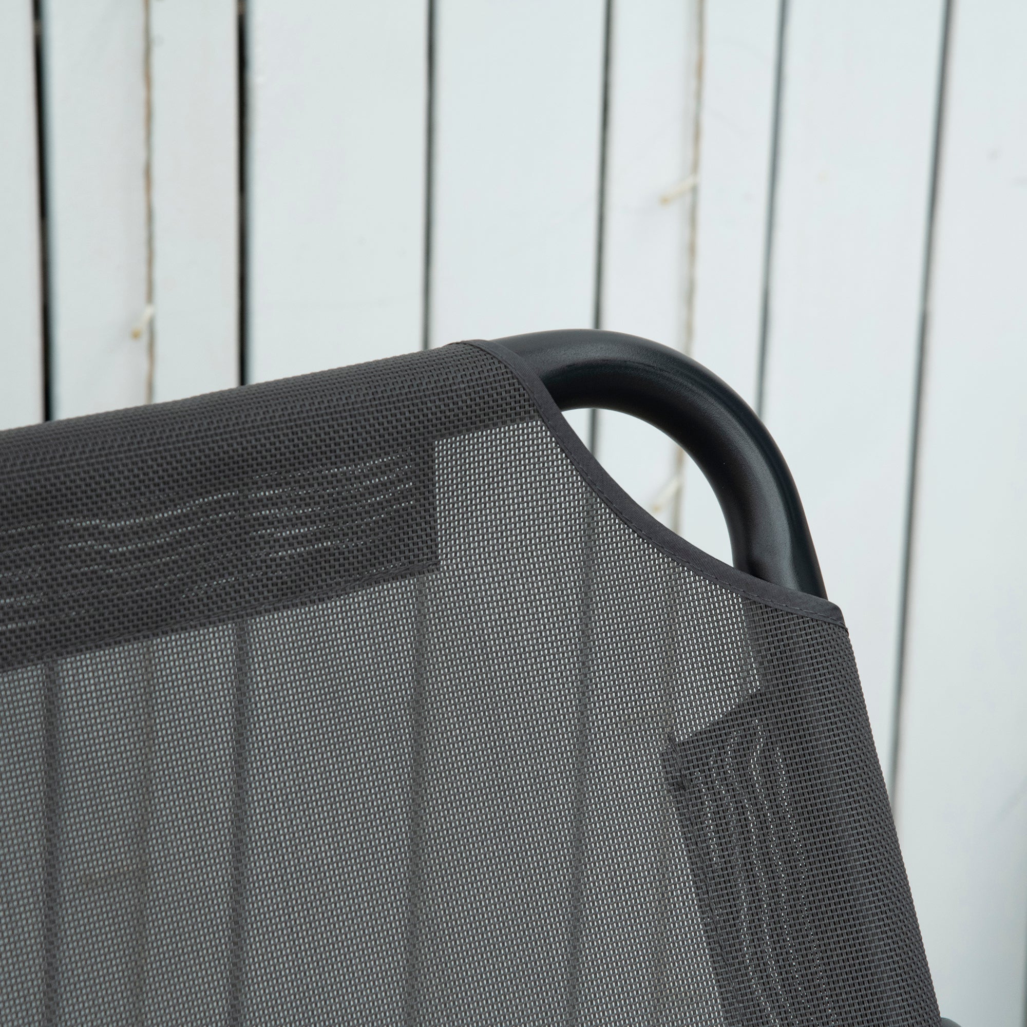 SIERA | 2-Seater Swing with Adjustable Canopy and Cushions, in Steel and Polyester, 144x117x173 cm, Grey