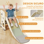 Foldable Children's Slide with Basketball Hoop and Ball, Made of PP and HDPE, 146x52x65 cm, Grey and Cream