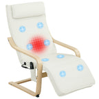 Heated and Massage Relaxing Chair with Adjustable Footrest and Remote Control, 67x95x101 cm, Cream