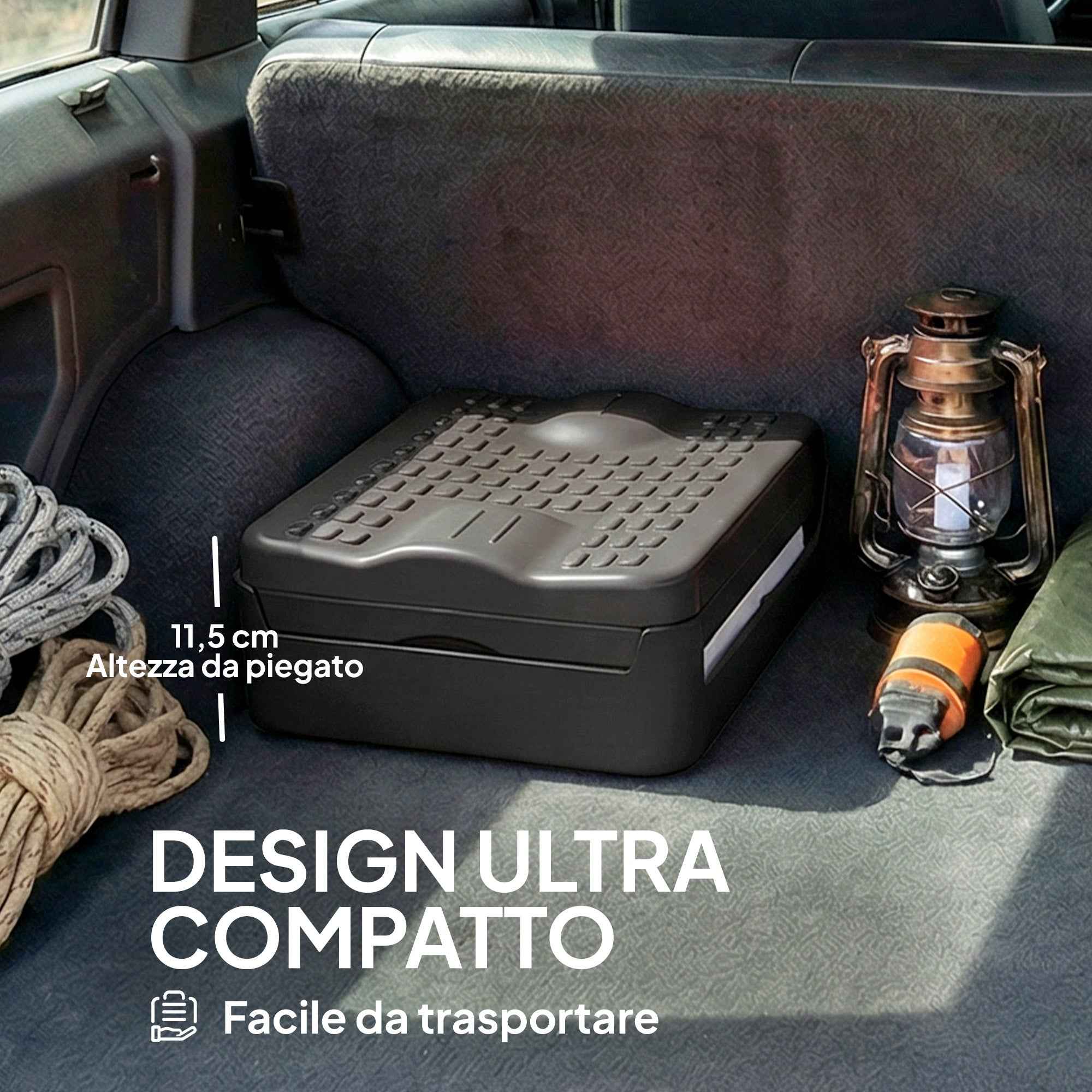 Outsunny Portable Camping Toilet with 12 Clotting Packets and 12 Disposal Bags, 34x29x20 cm, Dark Grey