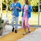 Outsunny Garden Walkway with Rollable and Semi-Flexible Slats, in Fir Wood, 185x60 cm, Yellow