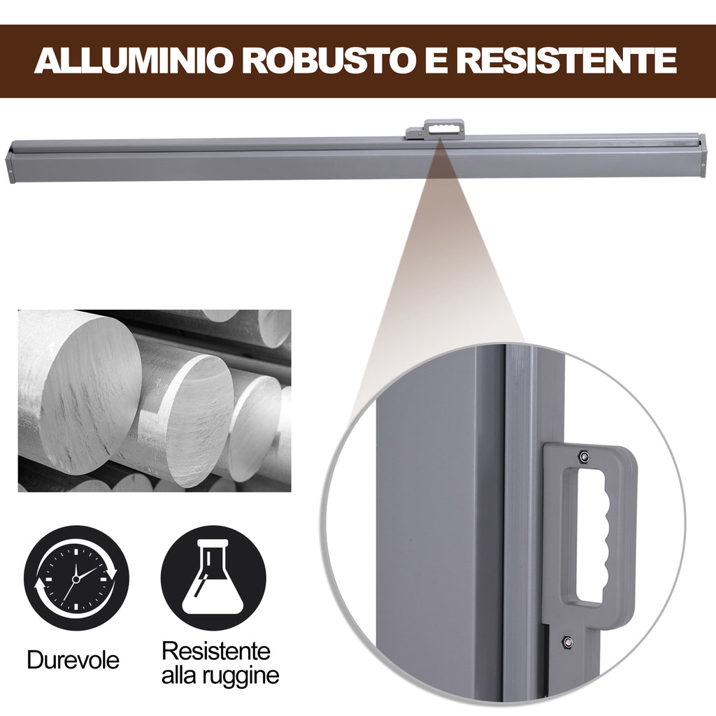 3x1.6m Aluminum and Waterproof Anti-UV Polyester Side and Roll-Up Awning for Wind/Privacy