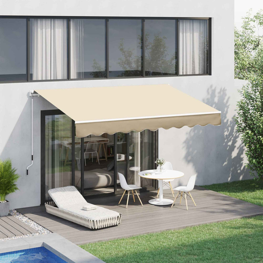 Outsunny 3x2.5m Aluminum and Polyester Cranked Drop-Top Awning, Beige