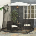 Mosquito Net for Umbrella 3x3 m Adjustable Dense Mesh with Zipper Opening, Black - Borgè