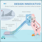 Slide for Children 18-36 Months with Side Basketball Hoop, Plastic, 133x60x70 cm, Pink and Grey