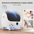 PawHut Self-Cleaning Cat Litter Box with Open Design, Safety Sensors and Deodorizer, White