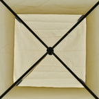 Beige Metal and Polyester Garden Gazebo with Double Roof 3.5x3.5m - Borge' Group Limited