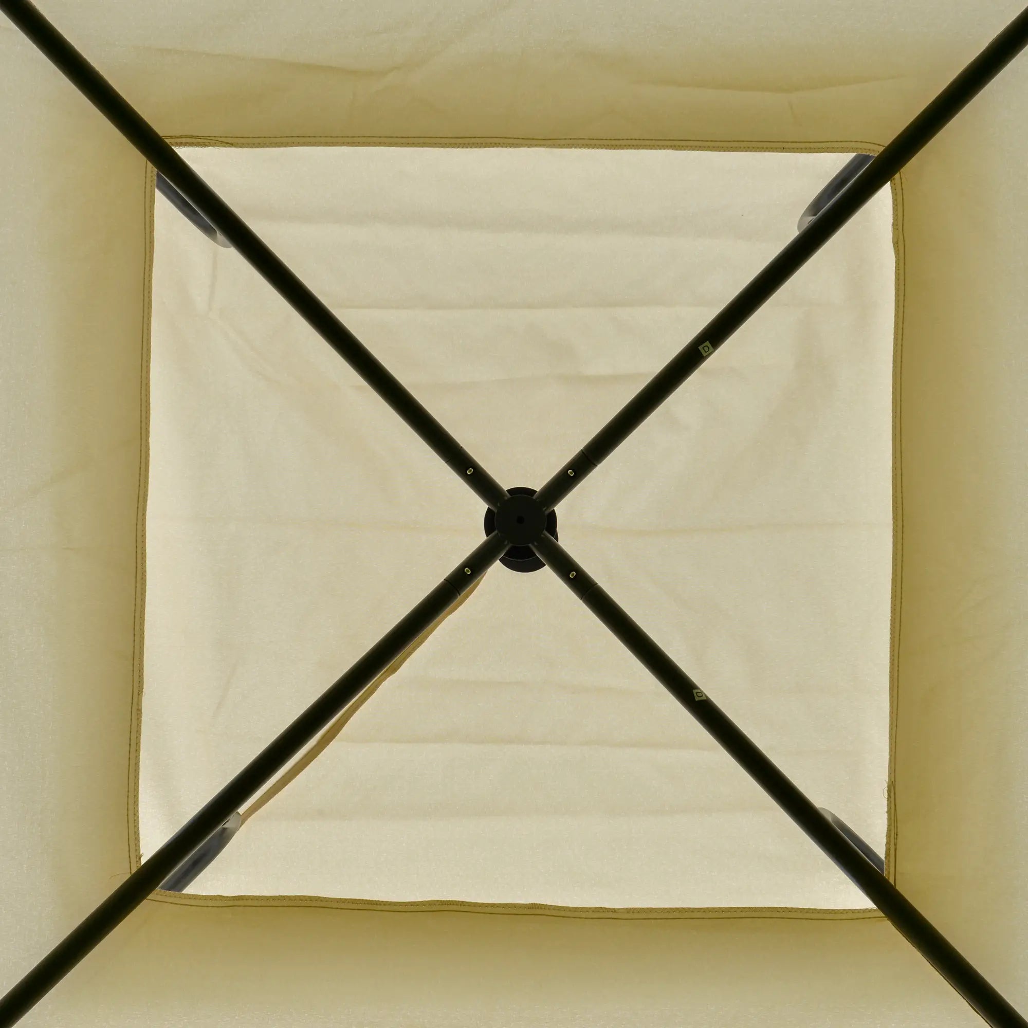 Beige Metal and Polyester Garden Gazebo with Double Roof 3.5x3.5m - Borge' Group Limited