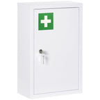 kleankin 3-Shelf Medicine Cabinet with Lock and 2 Keys, Steel, 30x14x46 cm, White
