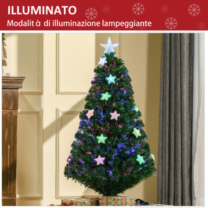 CHRISTMAS TREE - 120cm Artificial Christmas Tree with Fiber Optic and 16 LED Star Lights