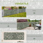 8-Piece Extendable Green Hedge for Outdoors, Made of Wood and Polyester, 200x100cm