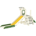 AIYAPLAY Slide for Children 1-3 Years with Climbing Frame, Basketball Hoop, Storage Space, Non-Slip Steps, Cream