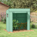 Outsunny Greenhouse for Plants with 2 Side Mesh Windows and Roller Door, in PE and Steel, 196x77x197 cm, Green