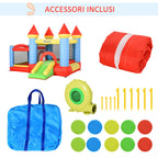 Giant Bouncy Castle for Kids Ages 3-8 with Slide, Pool and Basketball Hoop, 280cmx260cmx210cm - Borge' Group Limited