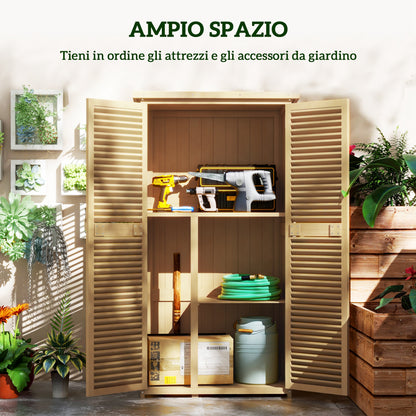 Wooden Garden Shed with Shutter Door, 87x46.5x160 cm, Yellow and Green