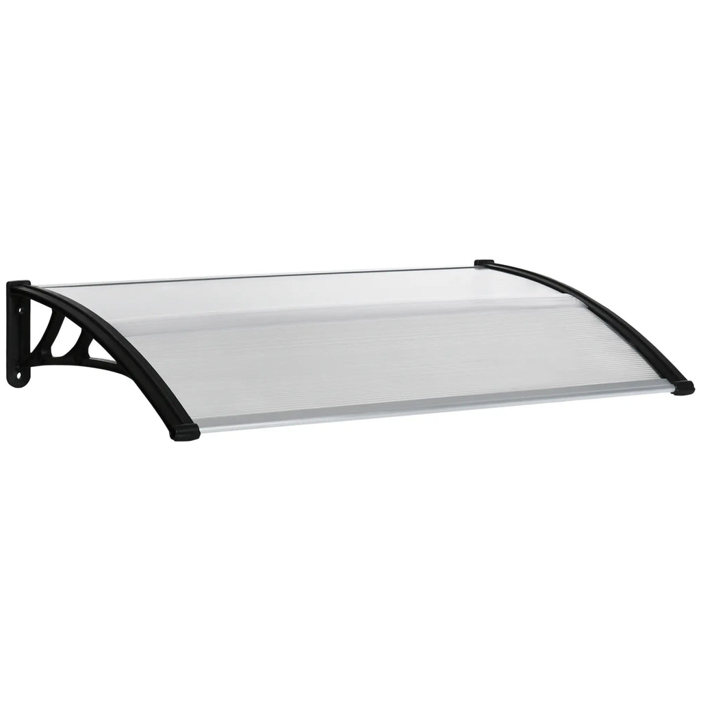 Outdoor Canopy for Windows and Doors, in Polycarbonate and Aluminum, 110x60x18cm - Transparent - Borge' Group Limited
