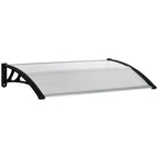 Outdoor Canopy for Windows and Doors, in Polycarbonate and Aluminum, 110x60x18cm - Transparent - Borge' Group Limited