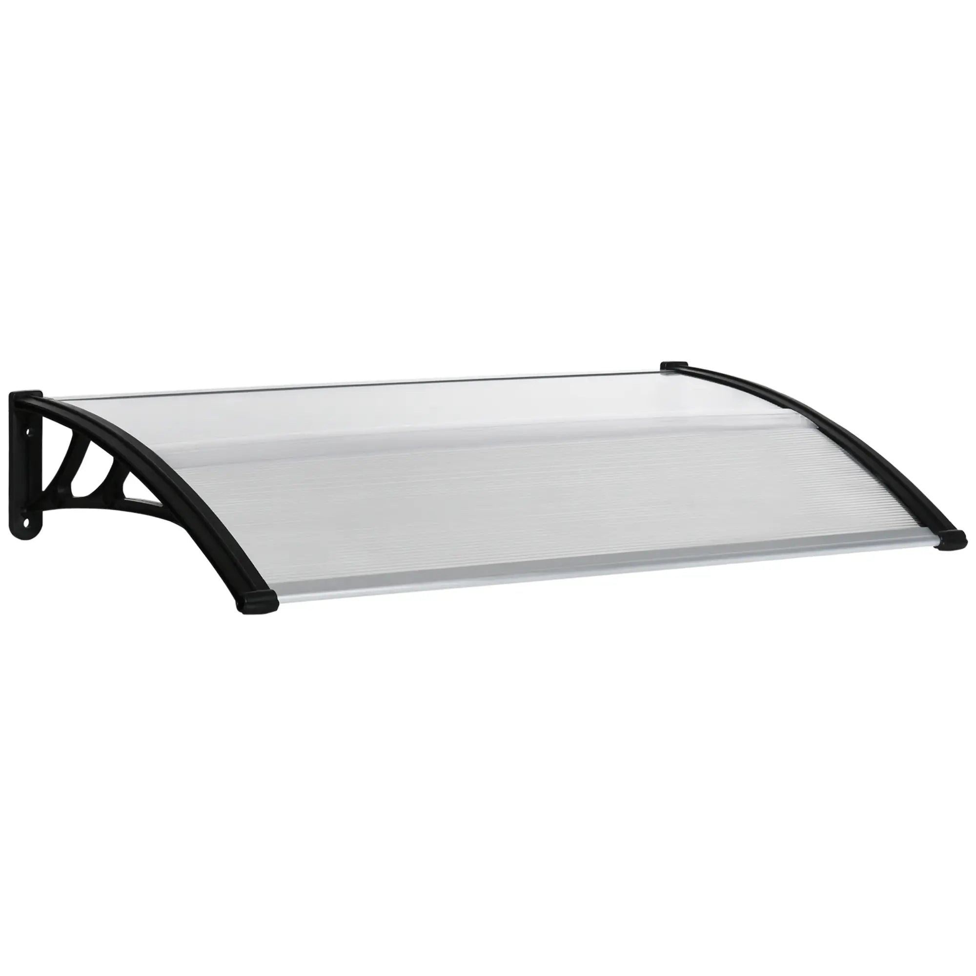 Outdoor Canopy for Windows and Doors, in Polycarbonate and Aluminum, 110x60x18cm - Transparent - Borge' Group Limited