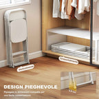 HOMCOM Set of 4 Folding Chairs with Drainage Holes in Plastic and Metal, 45x49x79.5 cm, White