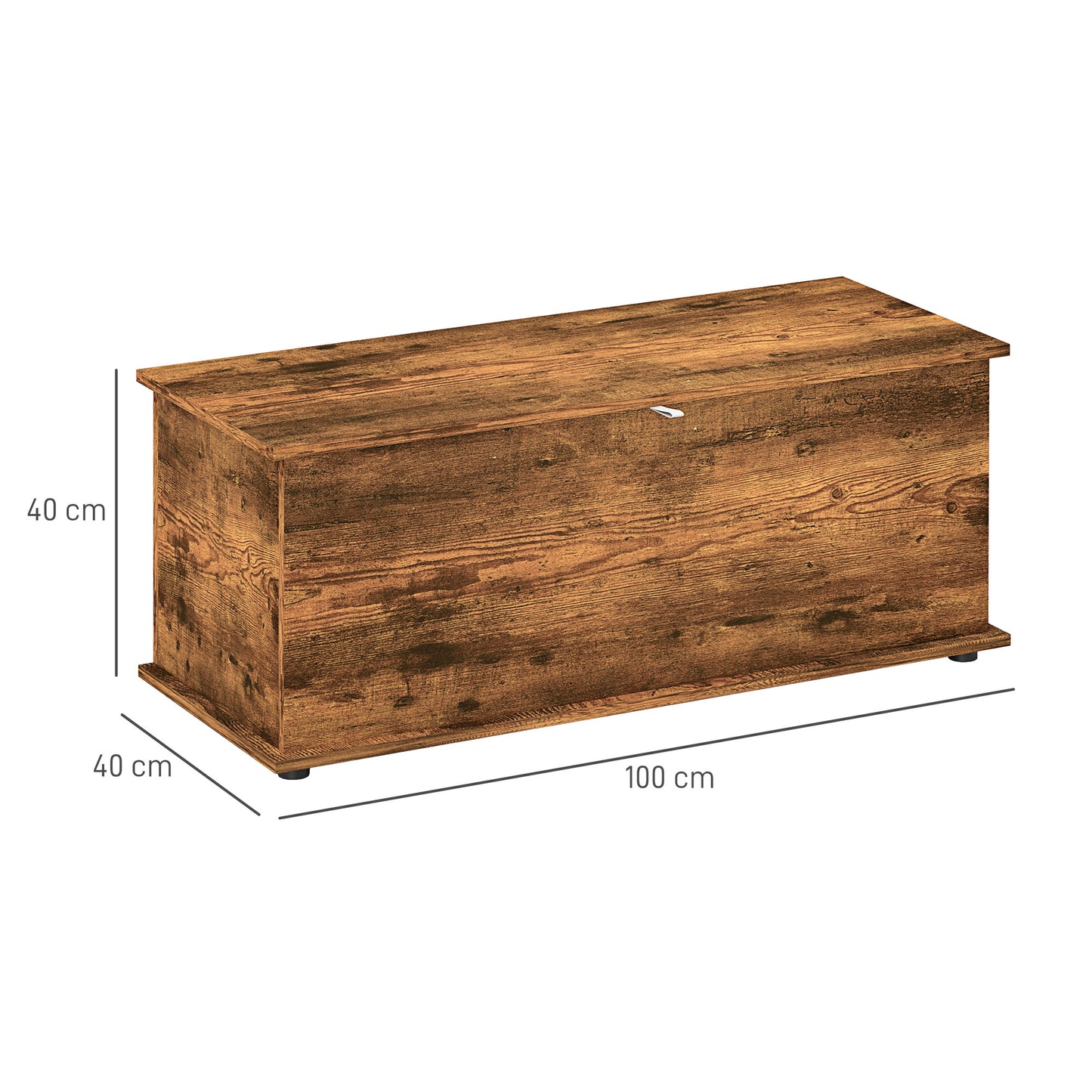 Storage Bench Capacity 60 kg for Bedroom and Entrance, Wooden, 100x40x40 cm, Brown